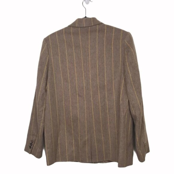 & Other Stories Tan Pinstripe Cape Blazer & Trouser Set Size 4 - Picture 4 of 16